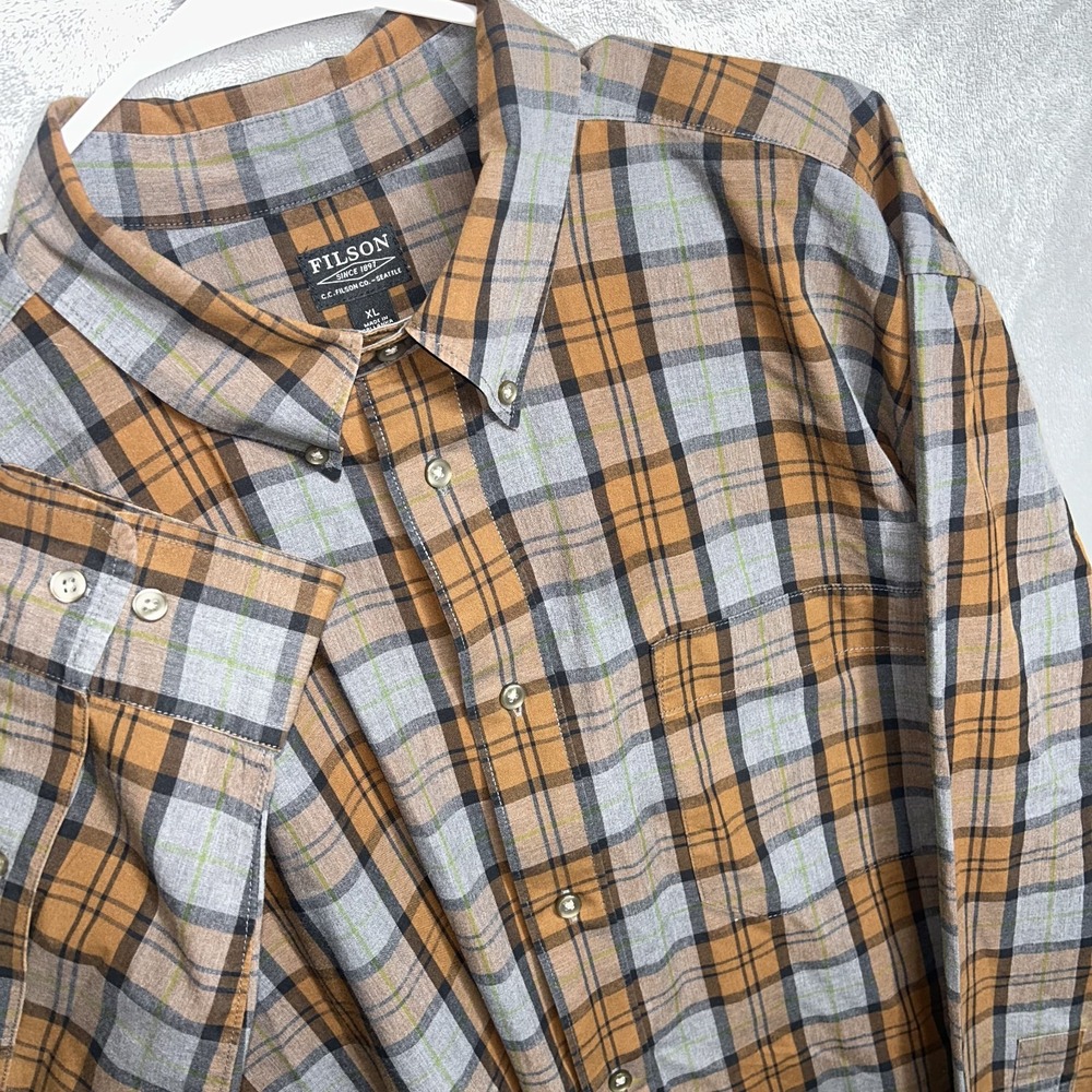 Filson Lightweight Alaskan Guide Shirt Men's XL Plaid Button Up Hike